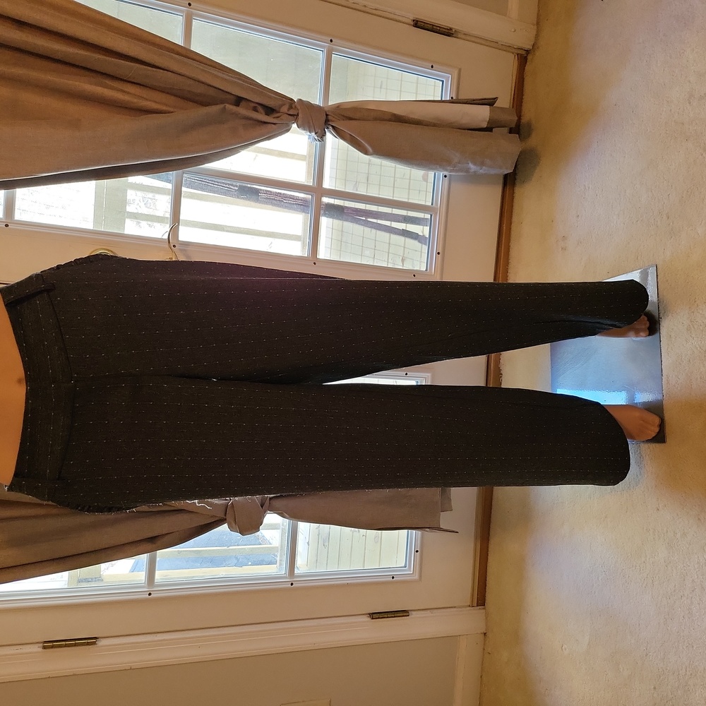 Gray Dress Pants with Light Purple Stripe Wide Leg 32" Worn Only Once